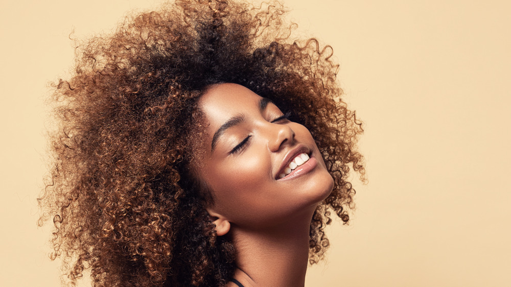 Model posing with natural makeup on