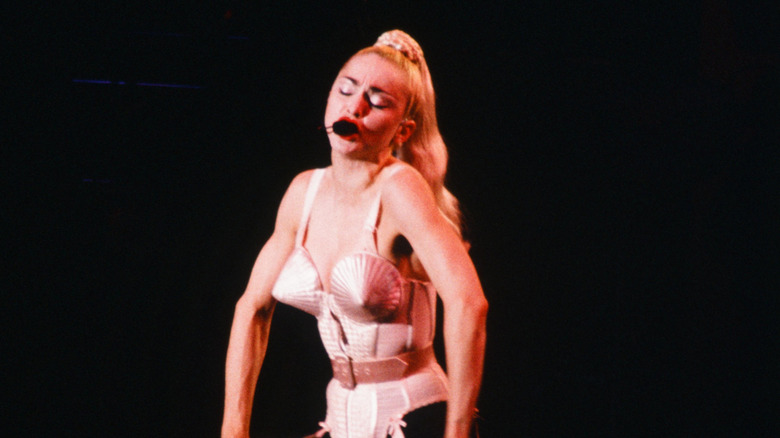 Madonna on the opening night of "Blond Ambition" in April 1990
