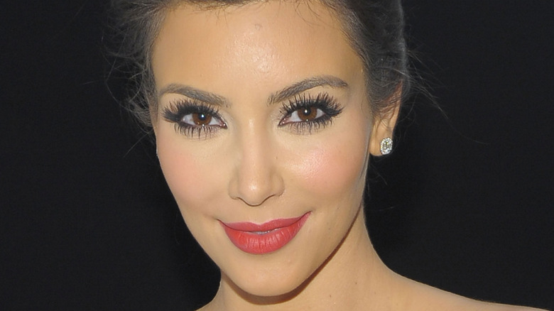 Closeup of Kim Kardashian smiling
