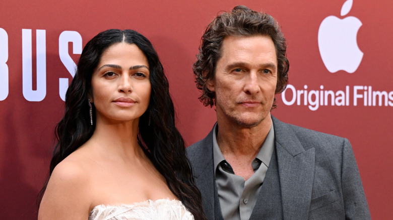 Camila Alves with Matthew McConaughey on a red carpet