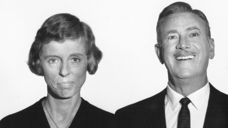 Nancy Kulp and Raymond Bailey in black-and-white