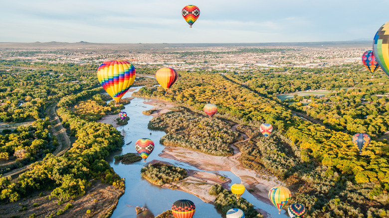 Hot air balloons over the Rio Grande