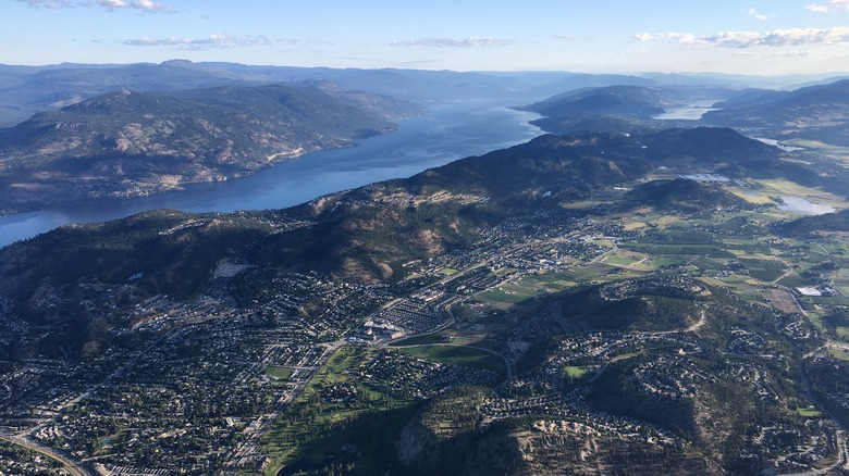 Okanagan Lake from a hot air balloon