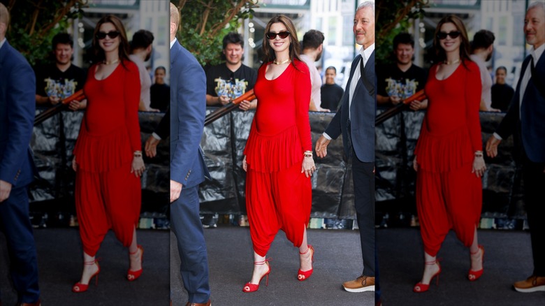 Anne Hathaway walking