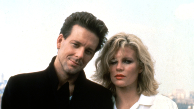 Mickey Rourke and Kim Basinger on the set of "9 1/2 Weeks"