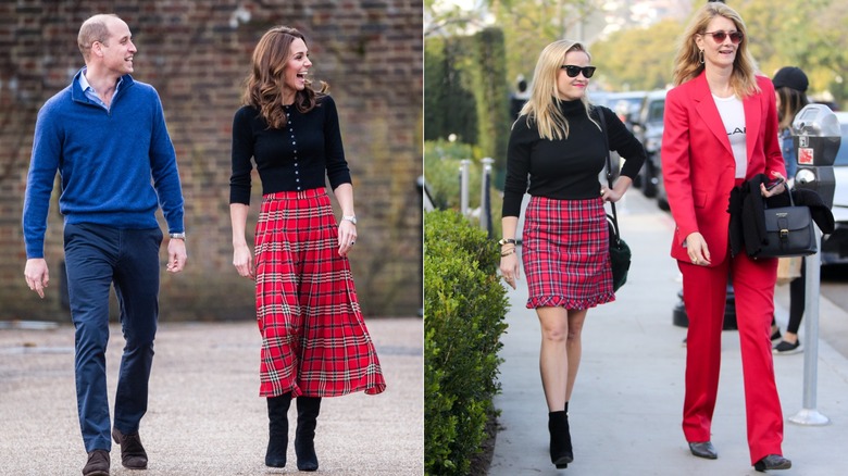 Prince William, Duke of Cambridge and Catherine, Duchess of Cambridge attend a party for families of military personnel deployed in Cyprus at Kensington Palace on December 04, 2018 in London, England (2018); Reese Witherspoon and Laura Dern are seen on December 22, 2018 in Los Angeles, California (2018)