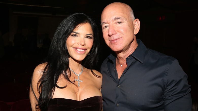 Lauren Sánchez and Jeff Bezos posing together in 2024