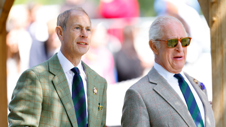 Prince Edward and King Charles III attending the Royal Windsor Horse Show in 2025.