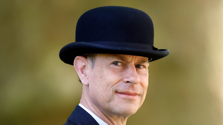 Prince Edward wearing a bowler hat at the Centenary Parade and Service of The Combined Cavalry Old Comrades Association in 2024