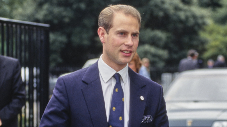 Prince Edward attending an event in Battersea in 1990