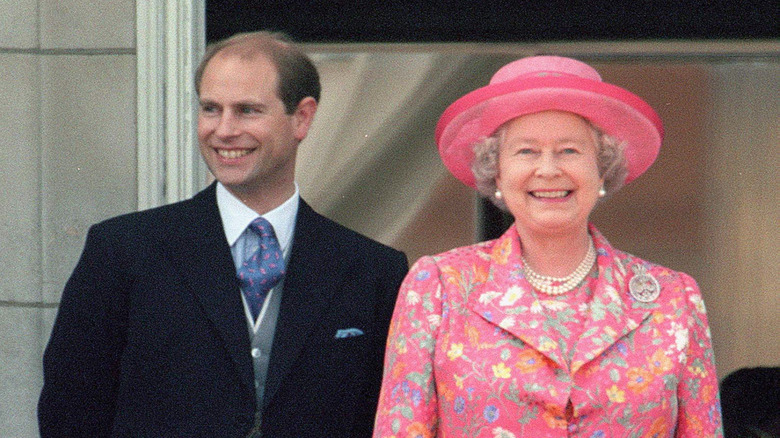 Prince Elizabeth and Queen Elizabeth II watching Trooping the Colour in 2000.