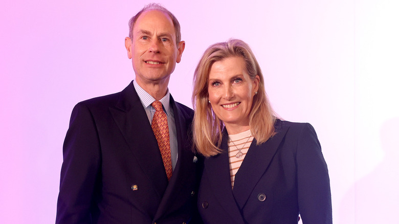 Prince Edward posing with Duchess Sophie at the 2024 Community Sports and Recreation Awards