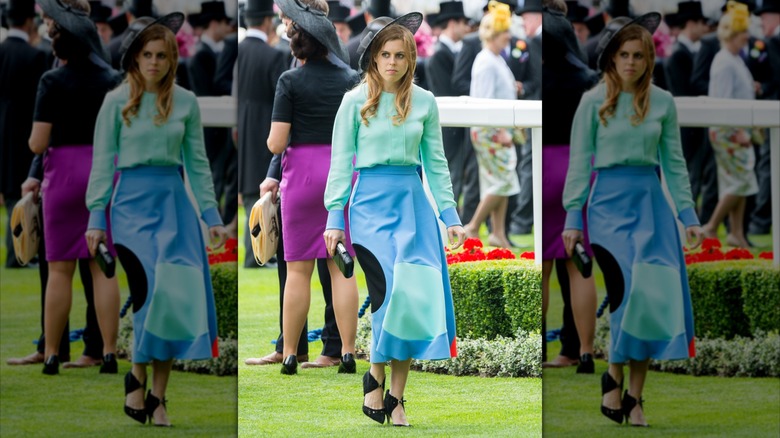 Princess Beatrice walking at Ascot