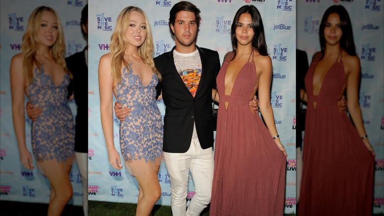 Andrew Warren posing with his arm around Tiffany Trump and Tiffany Trump, Andrew Warren, and Reya Benitez