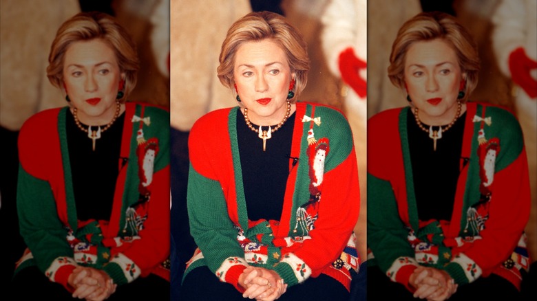Hillary Clinton at a Christmas event in 1998