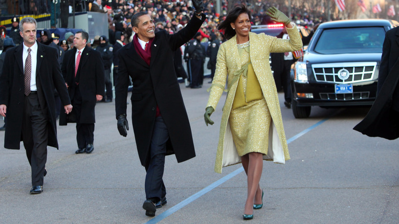 Barack and Michelle Obama on 2009 Inauguration day