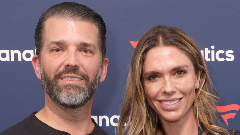 Donald Trump Jr. and Bettina Anderson attend 2025 Fanatics Super Bowl Party at The Sugar Mill on February 8, 2025 in New Orleans, Louisiana (2025)