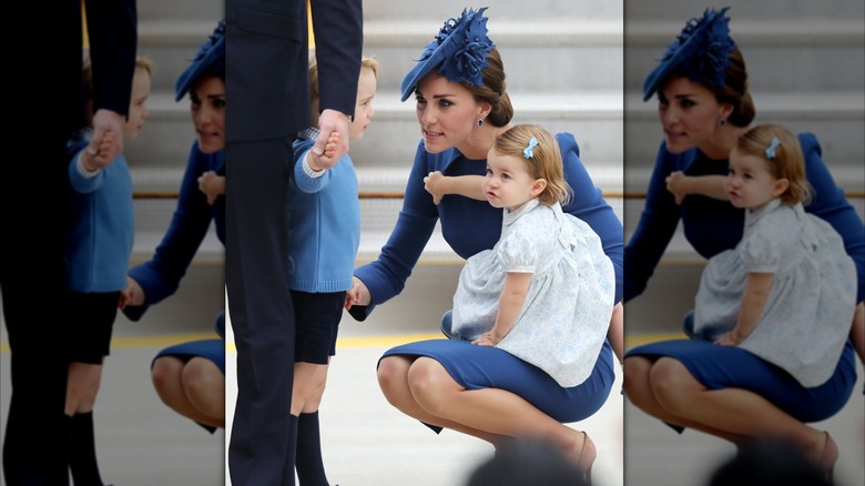 Princess Charlotte and Kate Middleton lean toward Prince George