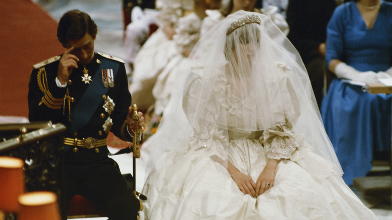 Prince Charles and Princess Diana during their wedding