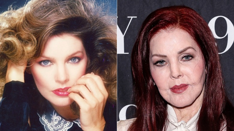 Priscilla Presley photographed in 1979/Priscilla Presley photographed in New York, 2025.
