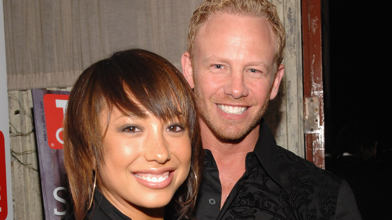 Cheryl Burke and Ian Ziering pose for a photo together