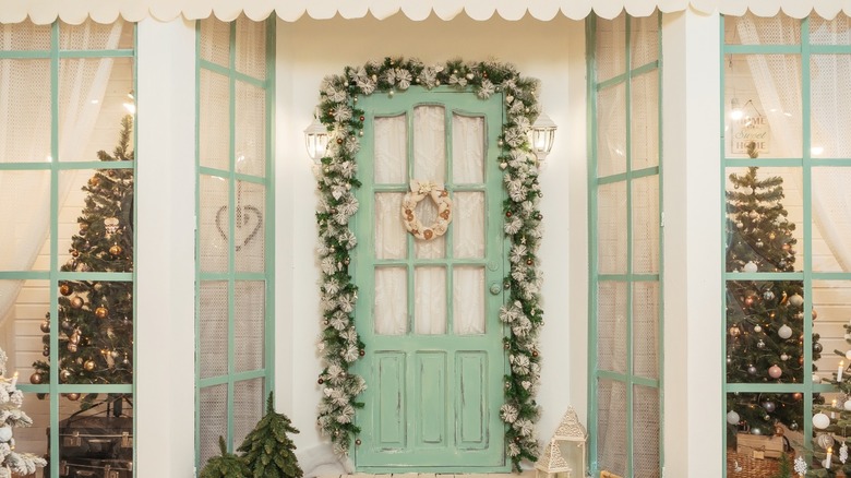 Christmas decorations front door