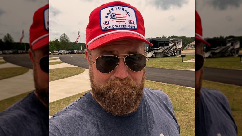 Ben Napier taking a selfie in sunglasses and a hat