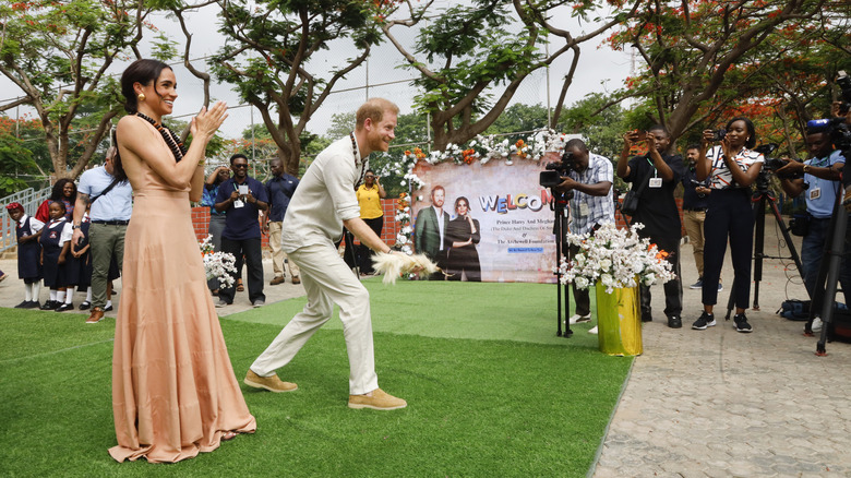 Meghan Markle and Prince Harry at Lightway Academy in Nigeria (2024)