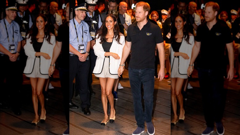 Meghan Markle in shorts with Prince Harry at the 2023 Invictus Games