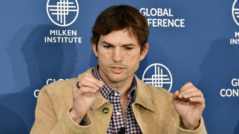 Ashton Kutcher talking with hands