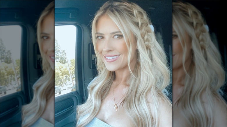 Christina Haack in a selfie on Instagram with a boho braid