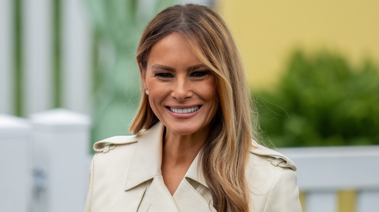 Closeup of Melania Trump smiling