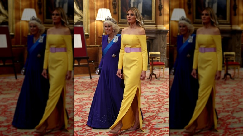 Melania Trump walking with Queen Camilla at Windsor Castle