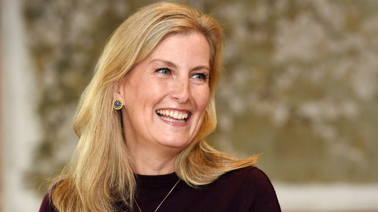 Close-up of Sophie, Duchess of Edinburgh, laughing