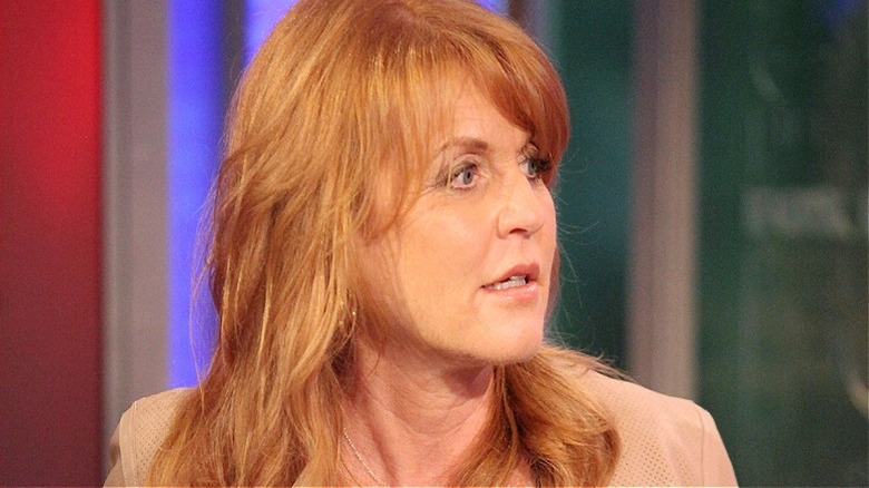 Close-up of Sarah Ferguson on "FOX & Friends" in 2011
