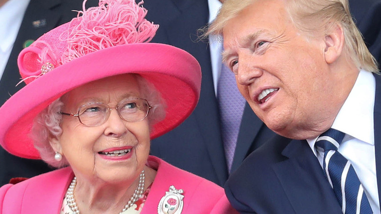 Donald Trump speaking to Queen Elizabeth II