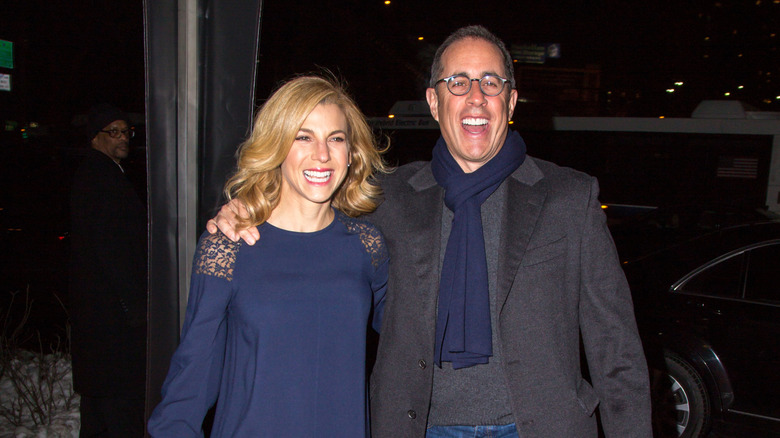 Jessica and Jerry Seinfeld laughing