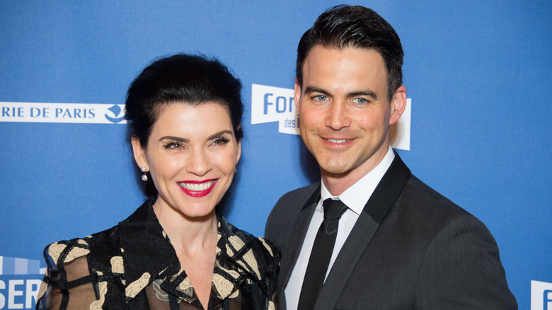 Julianna Margulies and husband Keith Lieberthal against blue background
