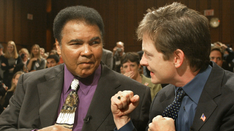 Muhammad Ali and Michael J. Fox testifying in front of Congress