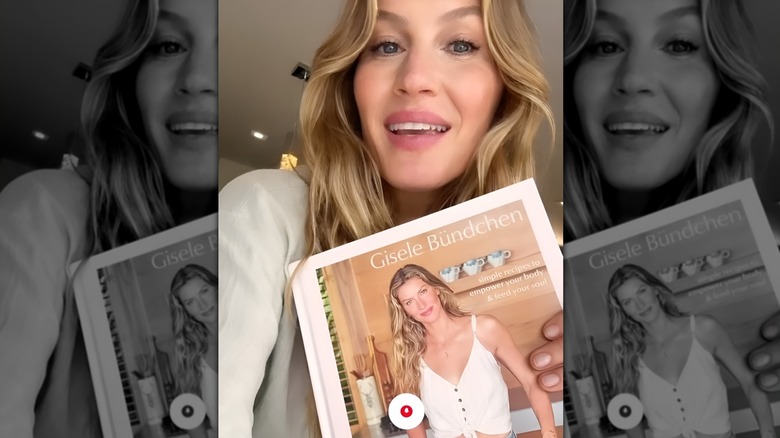 Gisele Bündchen with her cookbook, "Nourish"