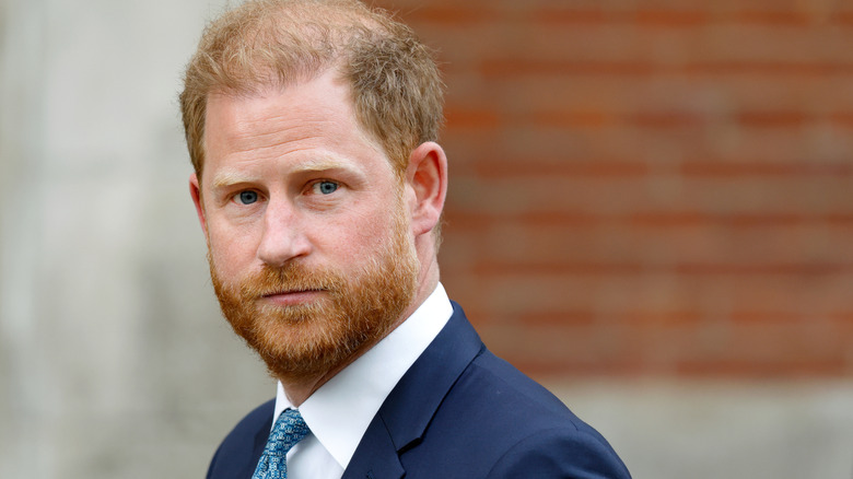 Prince Harry looking serious