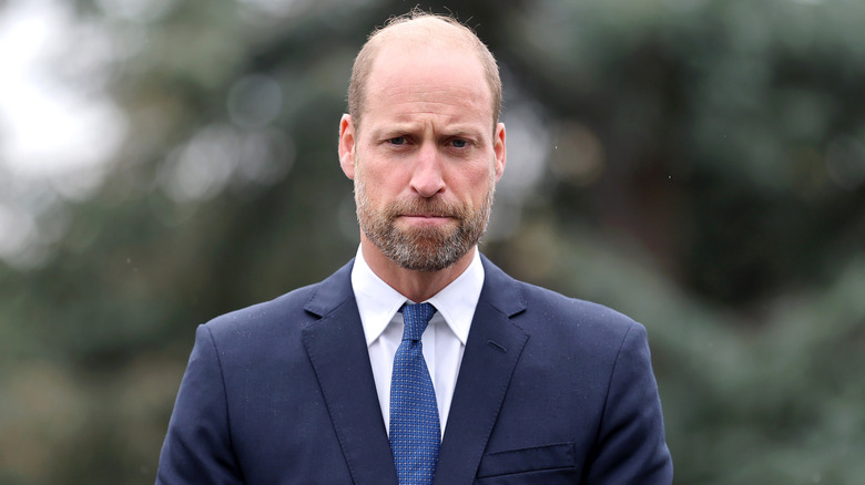 Prince William looking serious