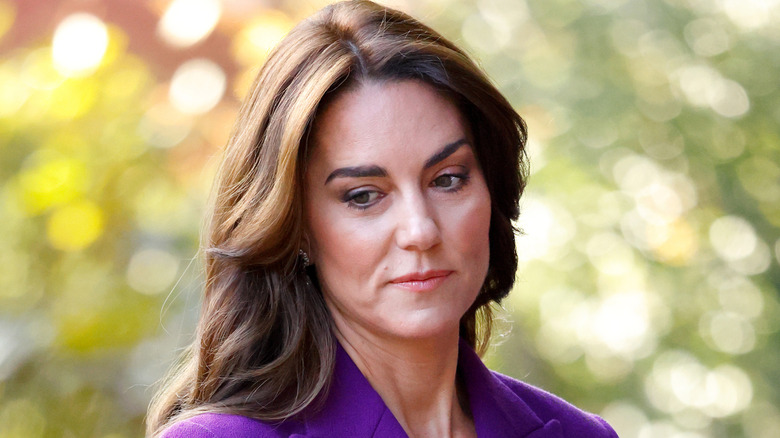 Kate Middleton looking down