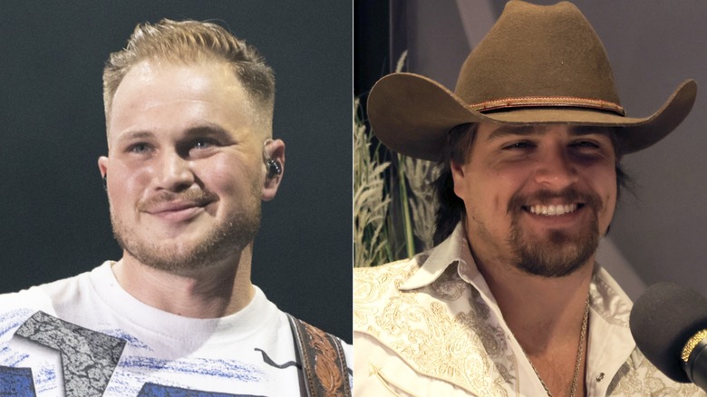 Side by side images of Zach Bryan and Gavin Adcock, both smiling