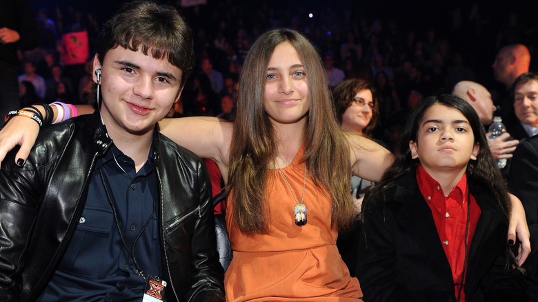 Prince, Paris, and Bigi/Blanket Jackson at "X Factor" in 2011