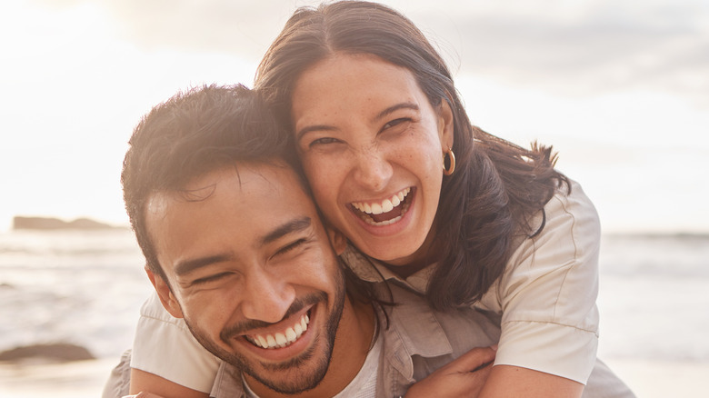 Happy couple at the beach