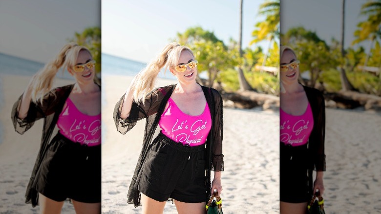 Rebel Wilson on the beach