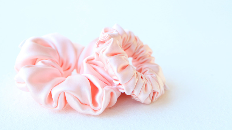 Pink hair scrunchies