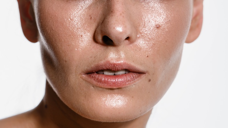 woman shocked by exfoliator 