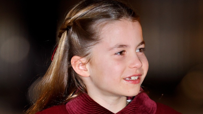 Princess Charlotte looking out a car window